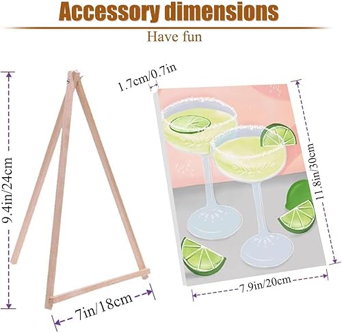 Vista 102 de VIGEGU Paquete de 4 pinturas por números para adultos, lienzo enmarcado, con caballete de madera, pintura por números para niños de 8 a 12 años