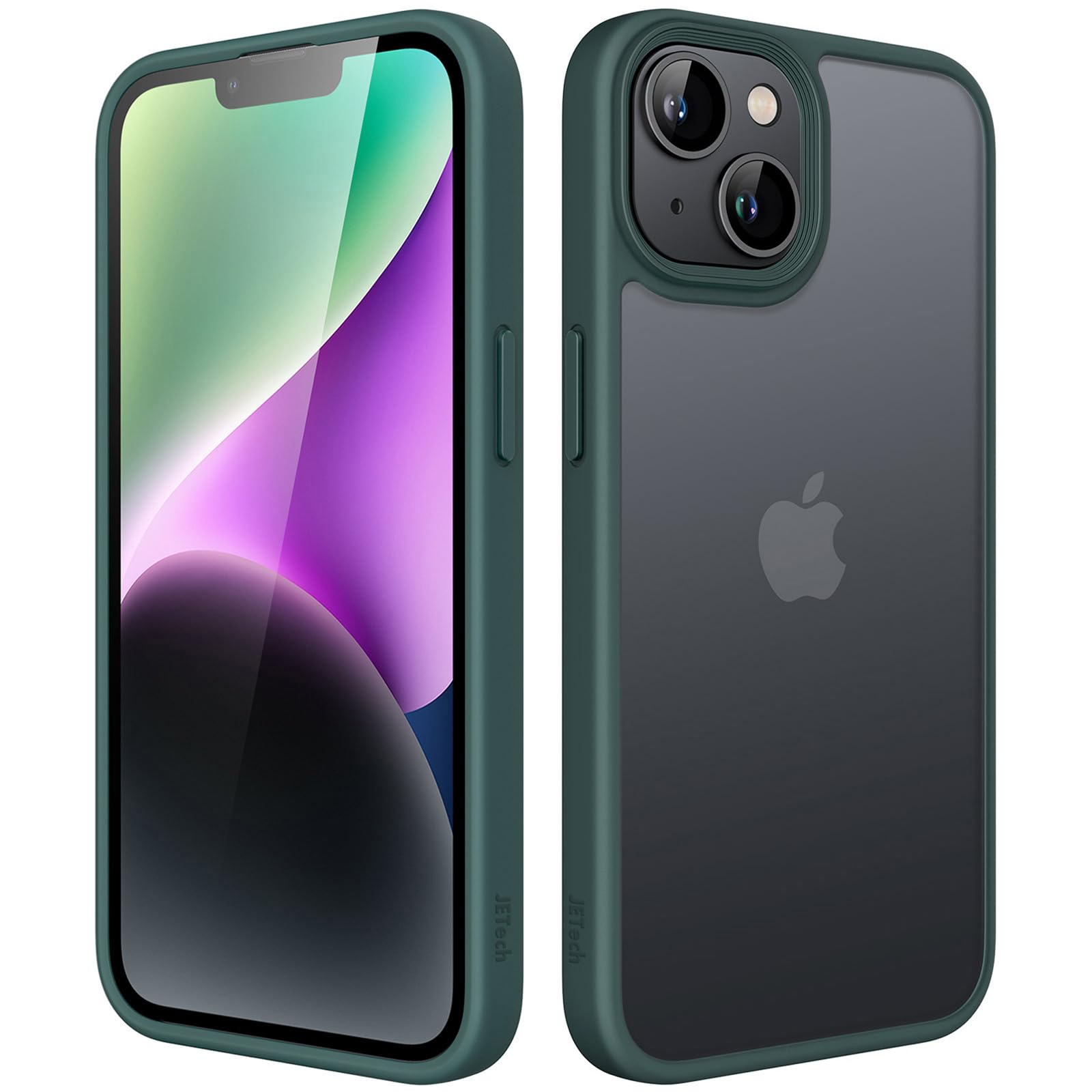 JETech Matte Case for iPhone 14 6.1-Inch, Shockproof Military Grade Drop Protection, Frosted Translucent Back Phone Cover, Anti-Fingerprint (Dark