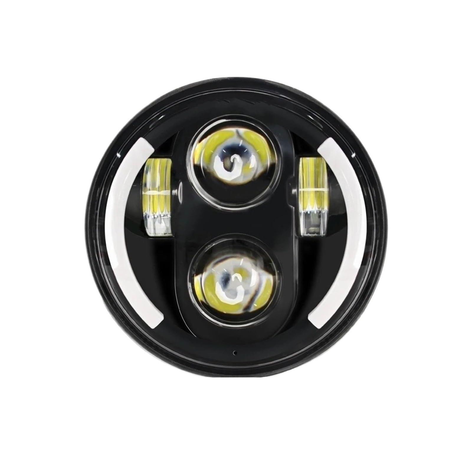 Fanale Moto Faro Anteriore Universale Motocicletta LED 5 3/4 Pollici 5.75" H4 Per Indian Per Scout(1Piece headlight Black1)