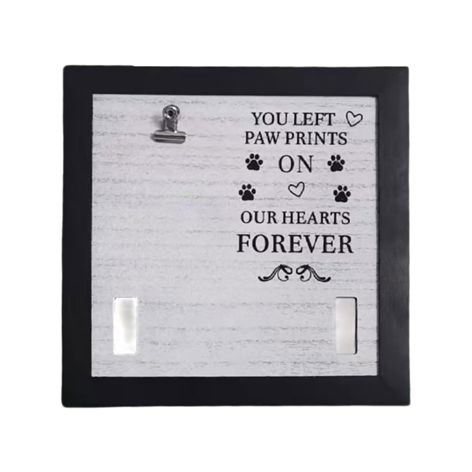 YROHGKPN Wood Pet Photo Frame with Collar Holder Clip for Cherishing Memory of Dog and Cats 9x9Inch Memorial Picture Sentimental Picture