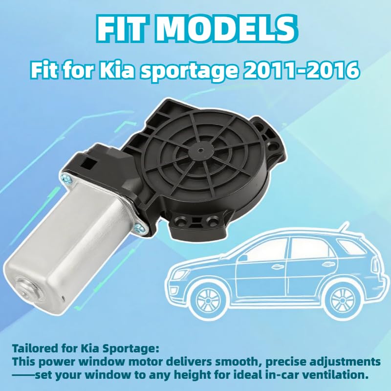 82450-3W000 Front Left / 82460-3W000 Right Front Power Window Motors - Fits Kia Sportage 2011-2016, Replacement for 824503W000 / 824603W000 (82450-3W000 Left Front)