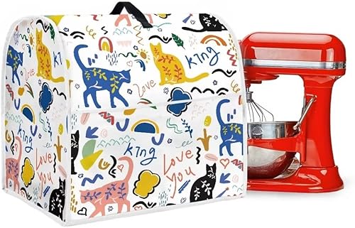 Miniatura 6 de Cute Cat Kitchen Aid - Funda acolchada para batidora de pie, se adapta a todos los modelos de cabezal inclinable y elevador de tazón, tela de