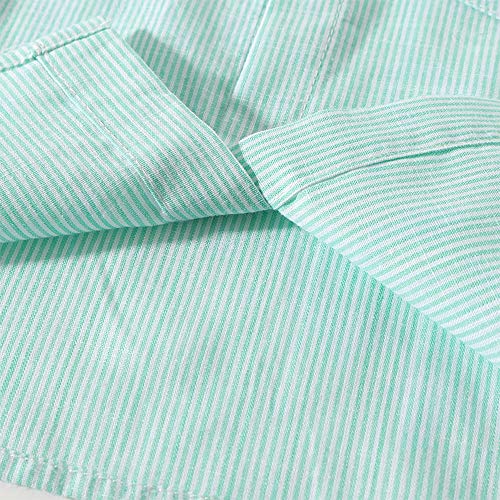 Kimocat Baby Boy Shirt And Tie Sets Long Sleeve Woven Top+ Bowknot+ Shorts With Suspender Straps Outfits (18/24Month, Green) #TOP4