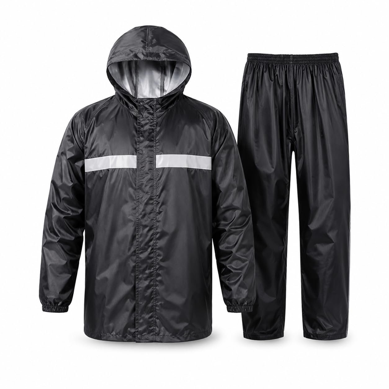 𝟏𝟓 𝐘𝐞𝐚𝐫 𝐋𝐨𝐧𝐠 𝐋𝐢𝐟𝐞 𝐖𝐚𝐫𝐫𝐚𝐧𝐭𝐲 full body waterproof rain suit with hood, portable reusable raincoat for men & women, lightweight rain wear with carry pouch for riding