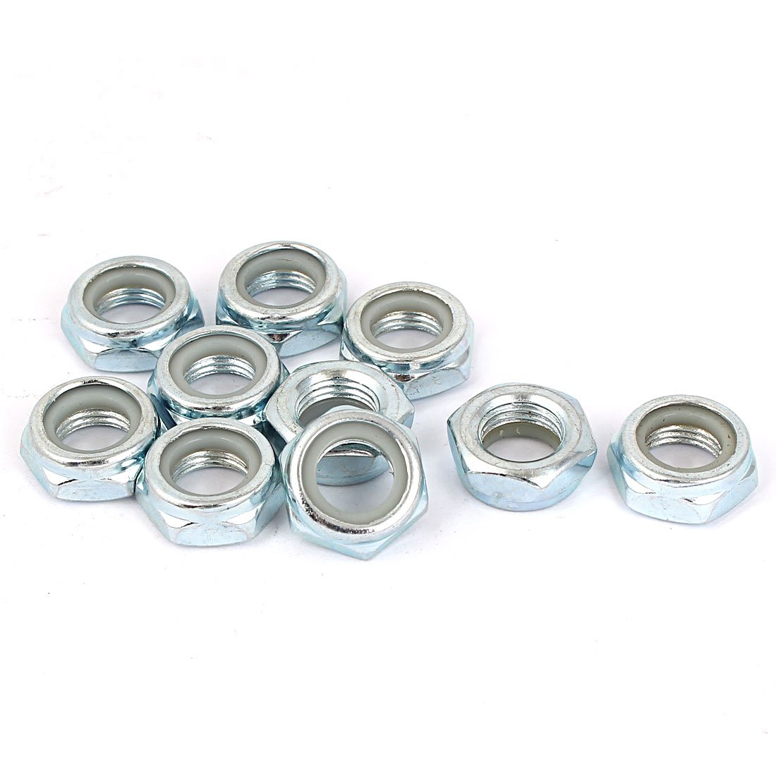 Tuerca autoblocante M12 x 1.25 para varilla roscada paso fino hexagonal cincada