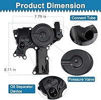 Vista 6 de WATERWICH Kit de manguera de ventilación para motor PCV para cárter de motor compatible con Audi A3 A4 A5 Q5 TT VW Beetle CC Jetta Passat GTI