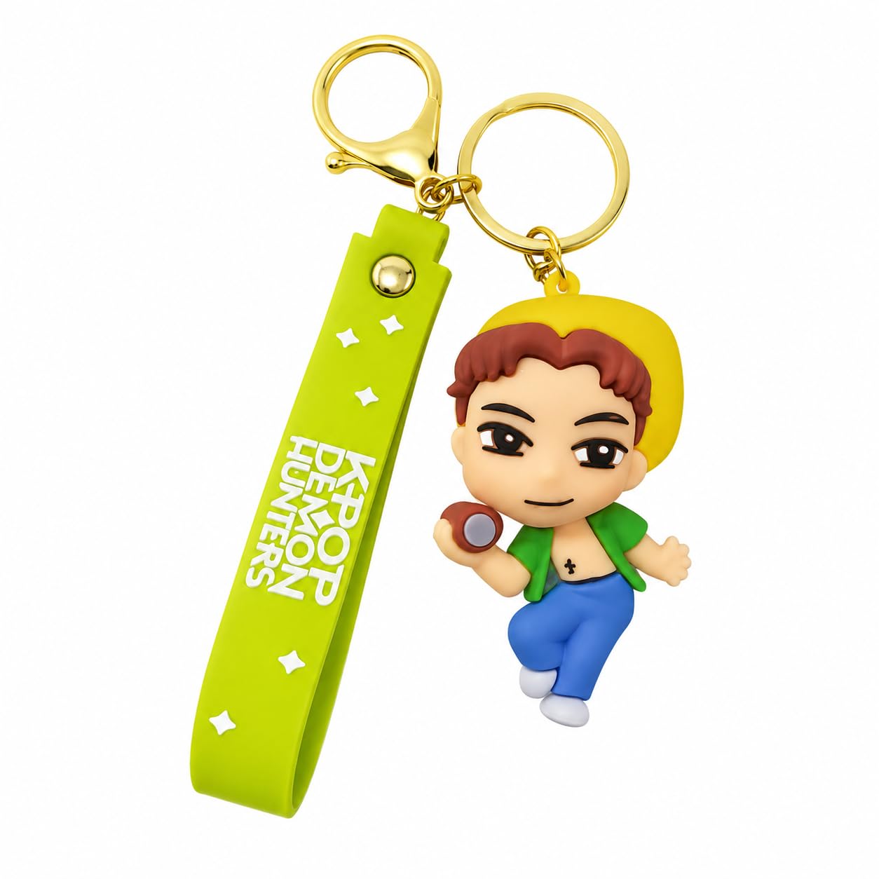 BOENJOY GIFTS-K-Pop Silicone Character Key Chain with Wrist Strap & Gold Metal Ring | Cute Soft Keychain for Keys, Backpack, Handbag, Bag, Travel Bag | Gift for Kids, Teens & Collectors (Saza Boys)-image-16