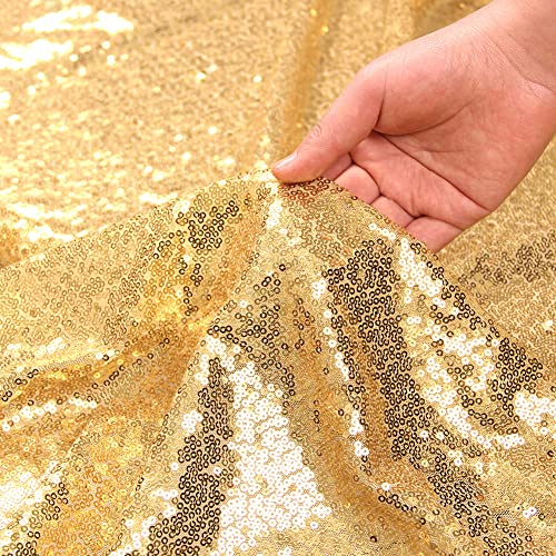 Dominiburl Sequined Tablecloth Gold Banquet Tablecloth Suitable For Party Decoration Engagement Wedding Bridal Shower Dinner Baby Shower 50X50 Inch #TOP1