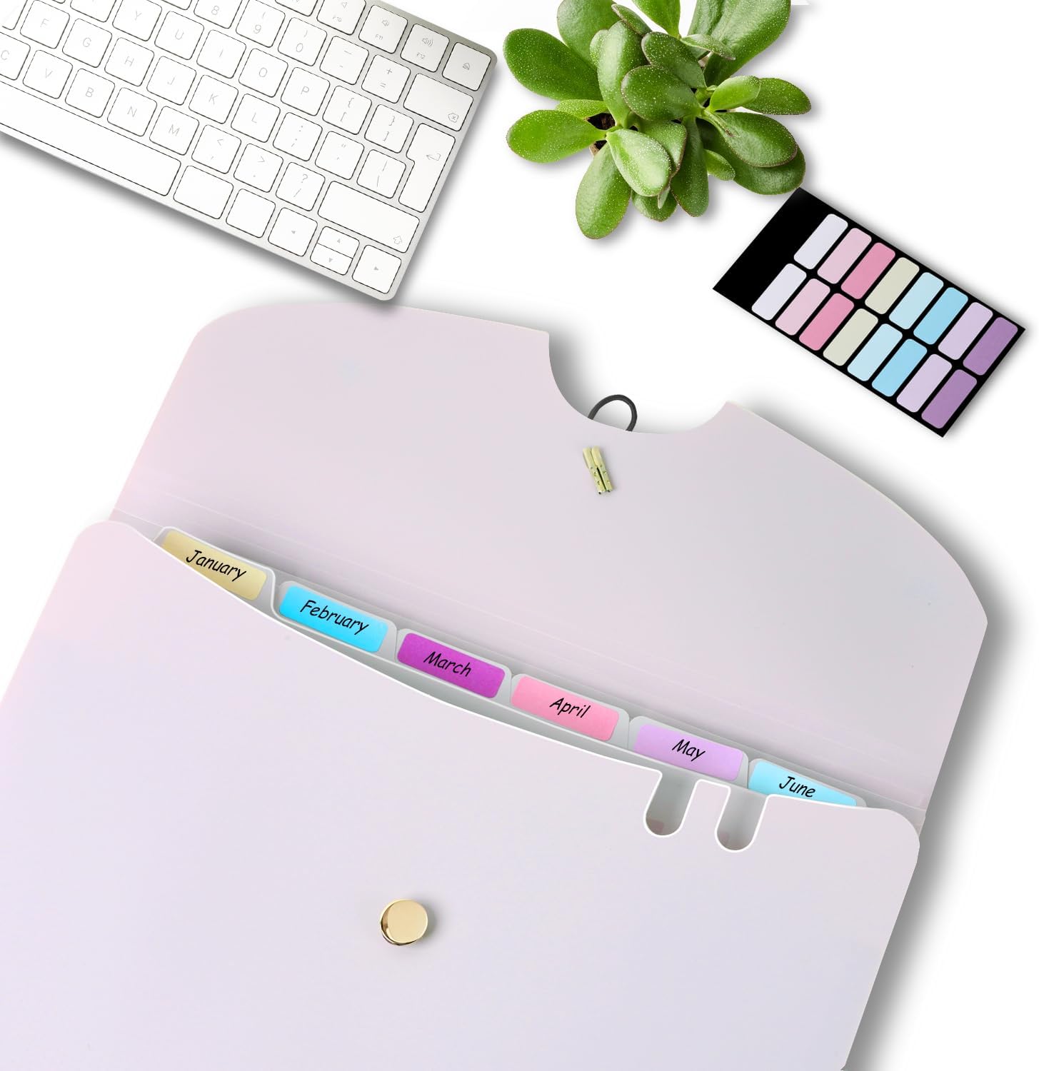 DoocliB ドキュメントファイル a4 7ポケット 持ち運び 拡張 ヨコ型 区分けラベル付き 大容量 ジャバ 書類ケース 分類収納 文房具 学校 事務用品 （パープル）