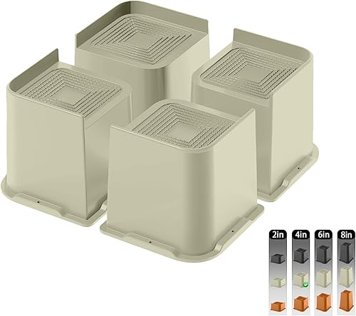 Jeethemy Elevadores de cama, elevadores de muebles de 4 pulgadas para elevadores de patas de escritoriosofámesa y silla, amplían el diseño