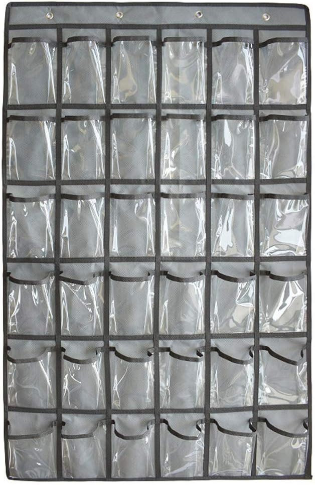 Hanging Pocket Chart for Cell Phones and Calculator Holder 36 Clear Pocket Charts for Classroom(Grey)