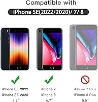 Vista 3 de JETech Full Coverage Screen Protector for iPhone SE 3 (2022)/SE 2 (2020)/8/7 4.7-Inch, Black Edge Tempered Glass Film with Easy Installation Tool