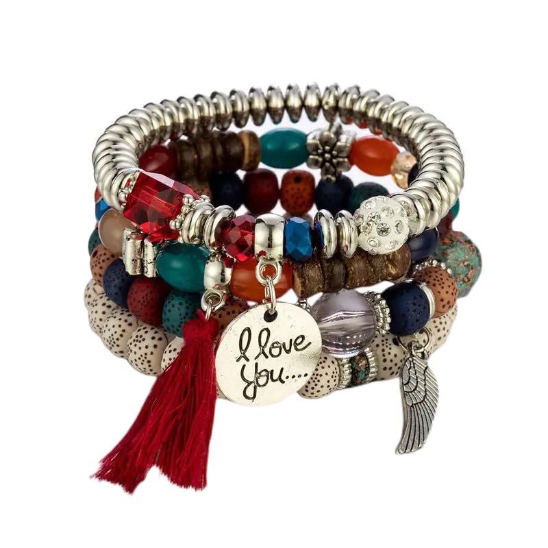 Shining Diva Fashion Latest Stylish Multilayer Bangle Bodhi Bracelet for Women and Girls