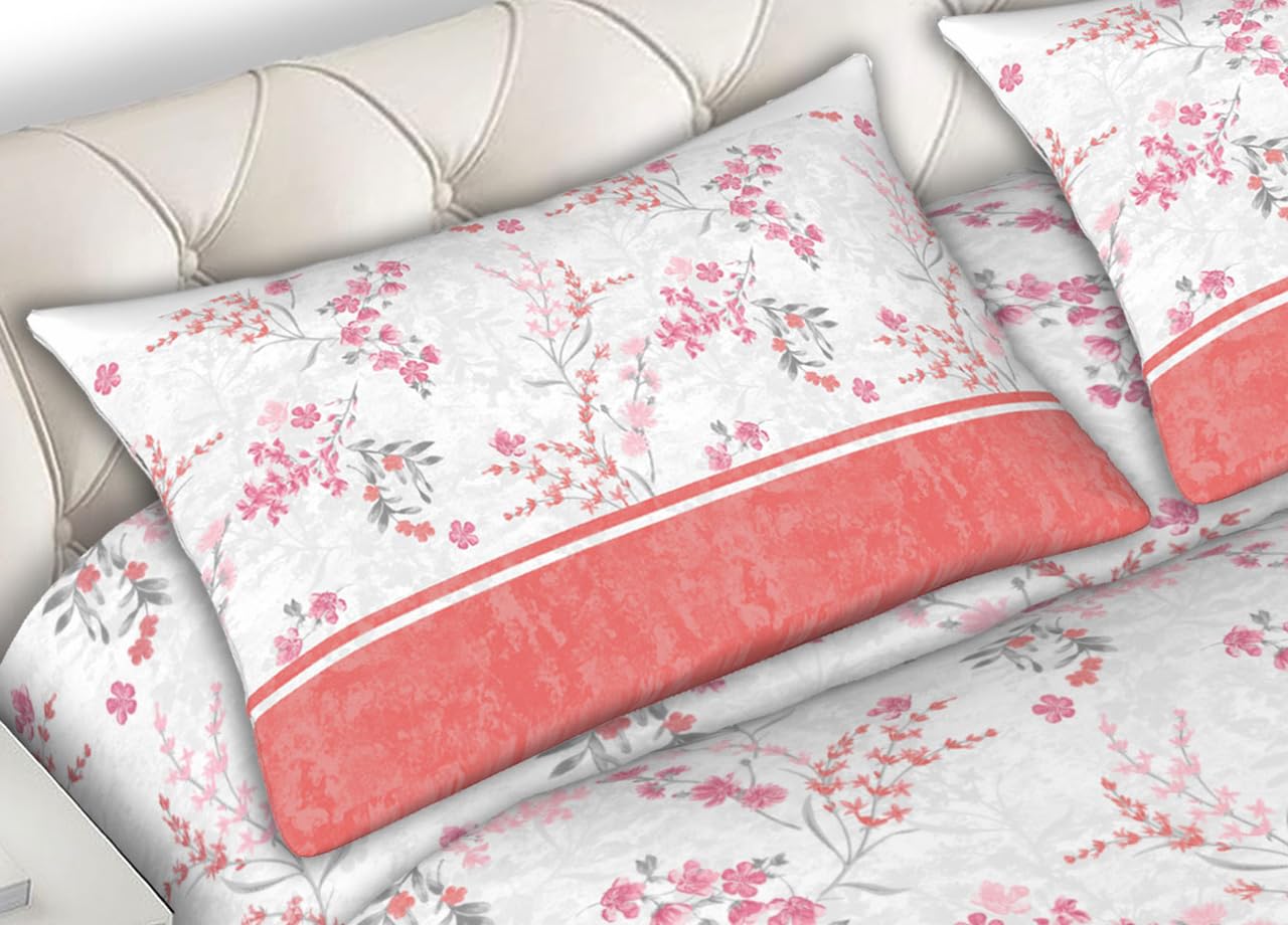CapitanCasa Set Completo Lenzuola Made in Italy in Cotone Flanellato Fantasia Venezia CN 2 Piazze Rosa