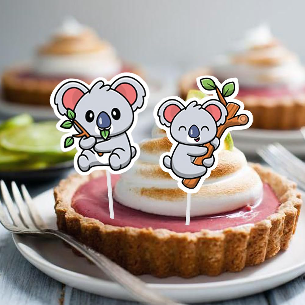 36 Koala-Cupcake-Topper – Doppelseitig Bedruckt, Für Tier-Themen-Partys, Geburtstag & Babyparty