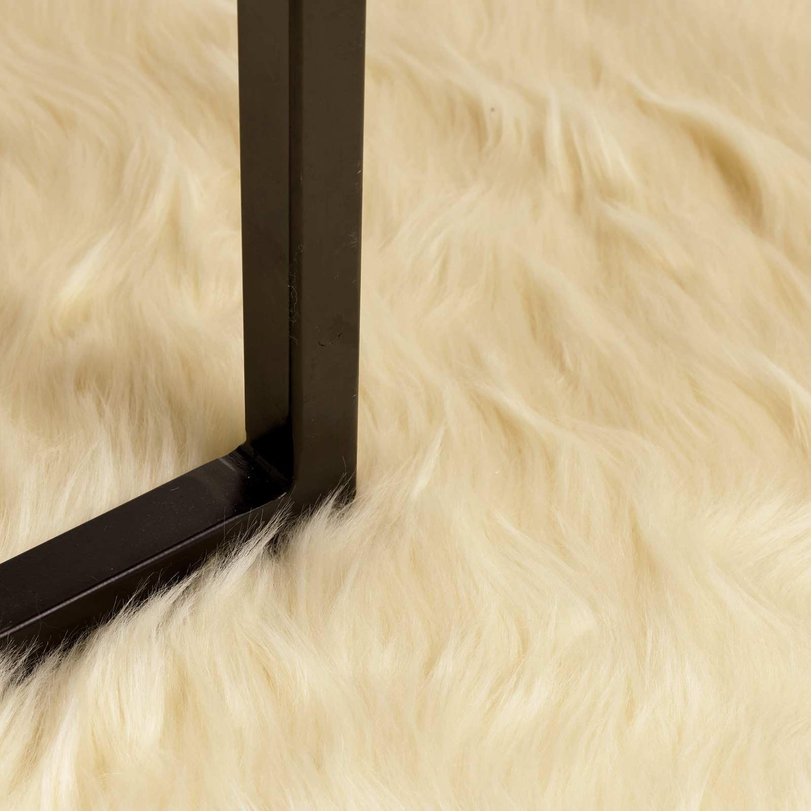 TAFALLA Tapis en peau de mouton synthétique rond Ø 200 cm – Imitation peau d'agneau moelleux à poils longs crème – Tapis de salon doux pour un intérieur confortable – Tapis en fausse fourrure