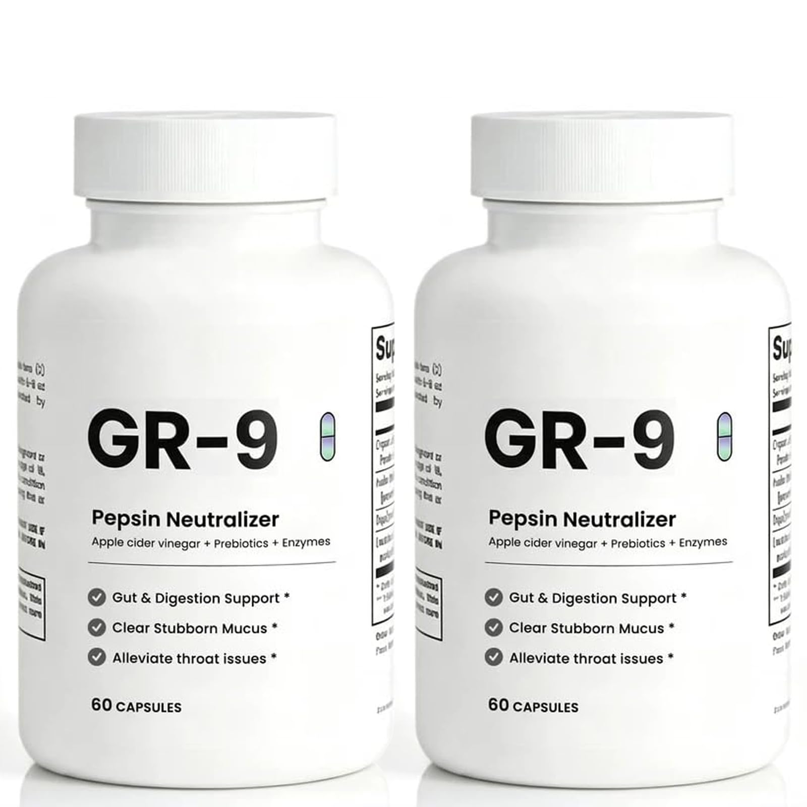 GR-9 Pepsin Neutralizer, GR 9 Supplement Pepsin, Gut & Digestion Support, Clear Stubborn Mucus, with Apple Cider Vinegar & Jerusalem Artichoke - 90 Capsules (1PCS) — Amazon image 8