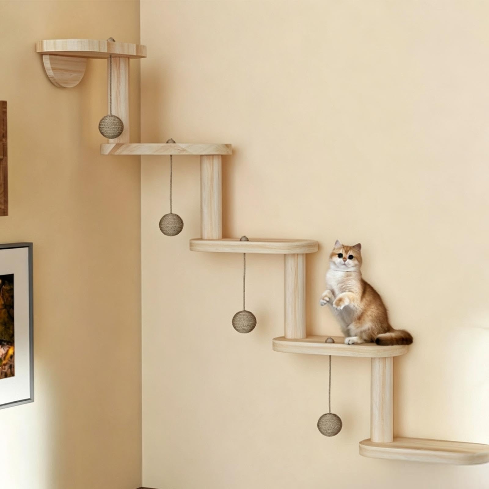 Katzentreppe für die Wandmontage Klettermöbel mit Bett und Kratzfläche aus