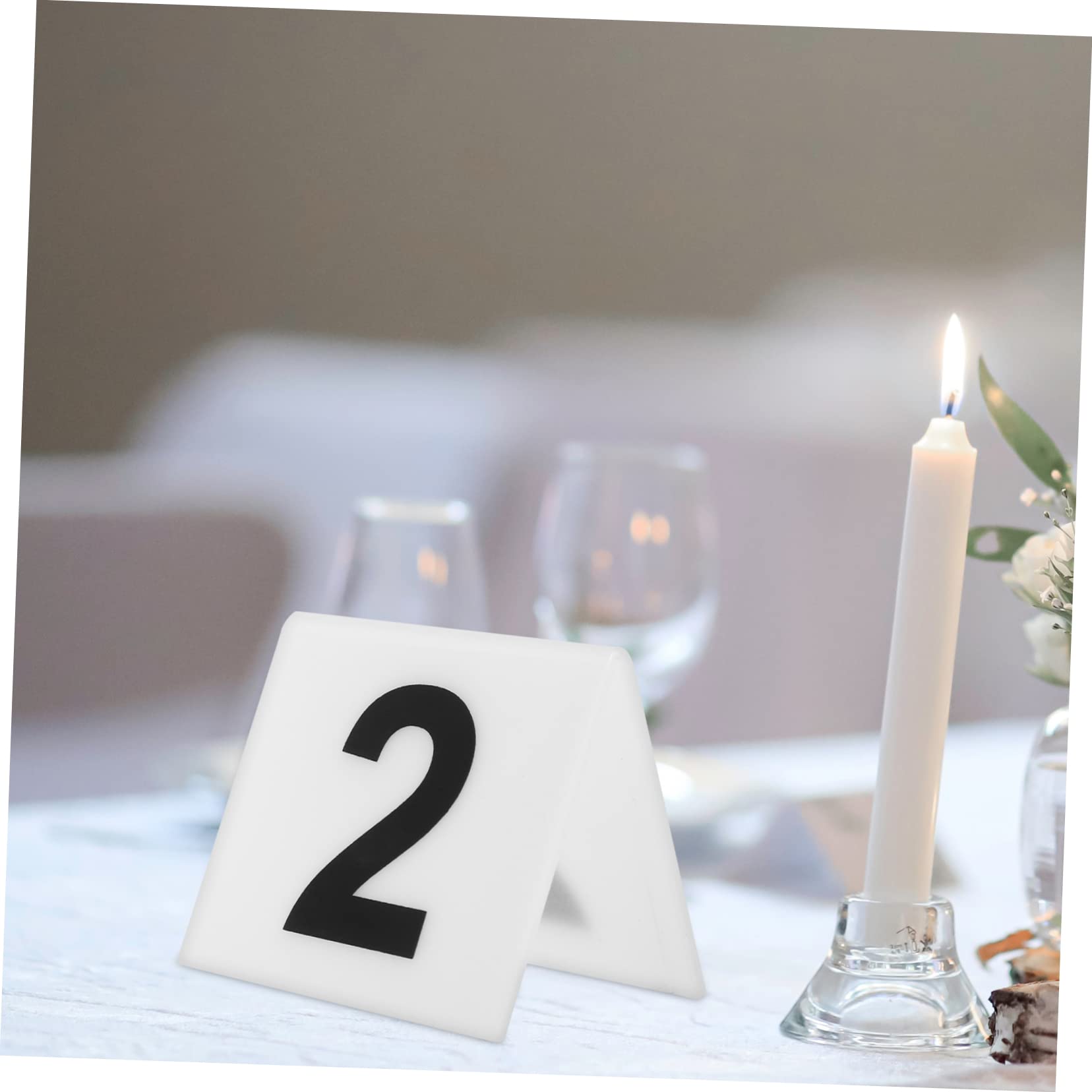 Cabilock 10Pcs Double Sided Acrylic Table Number Markers Reusable Shaped Number Signs for Restaurants Events and Game Markers and Easy to Read Design