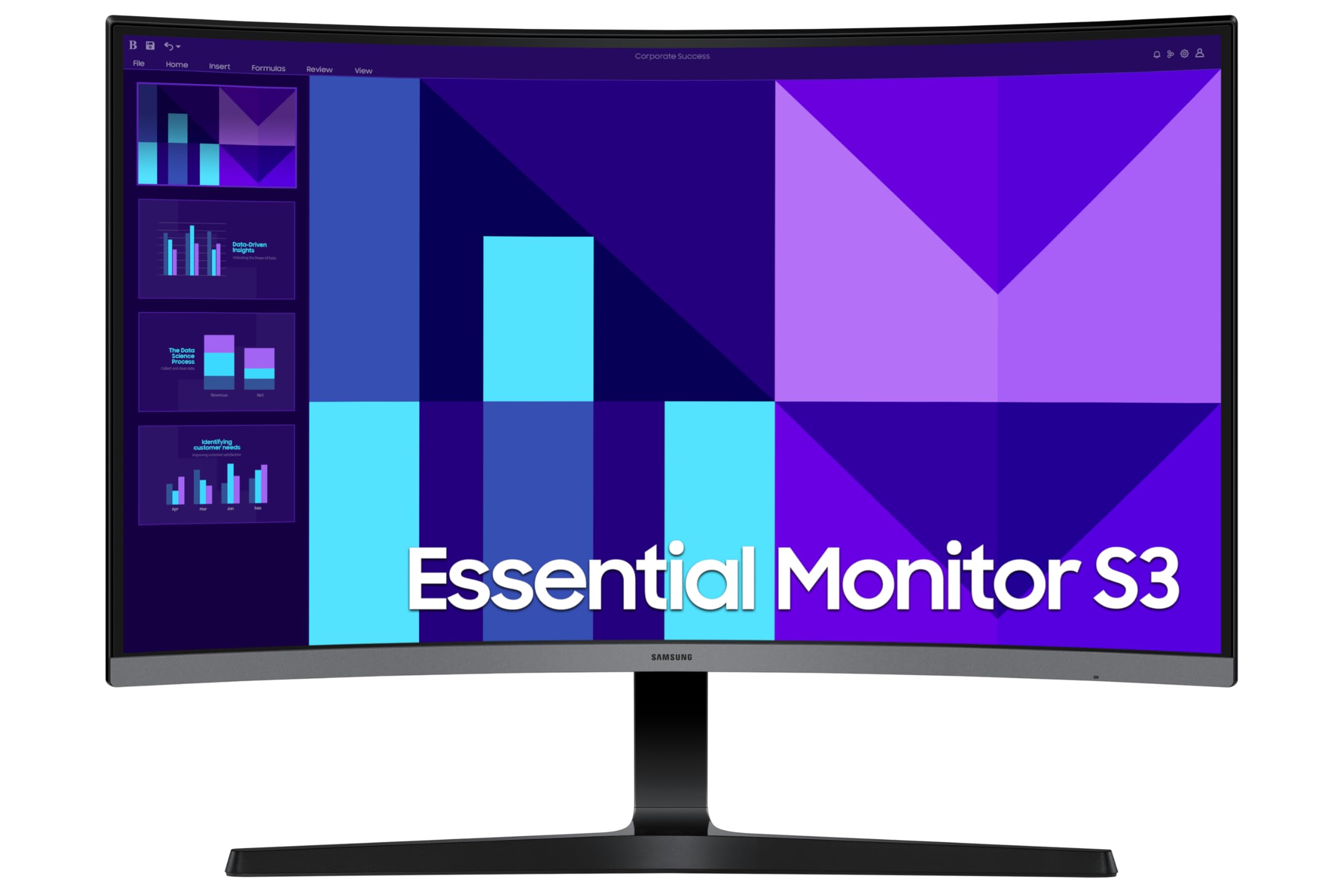 Samsung LS32D396GAEXXY 32" FHD 1500R VLA Curved Monitor with Speakers - 1920x1080, HDMI, D-Sub, 100Hz Refresh Rate, Gaming Mode, Eye Saver Mode, Exclusive - 32-Inch
