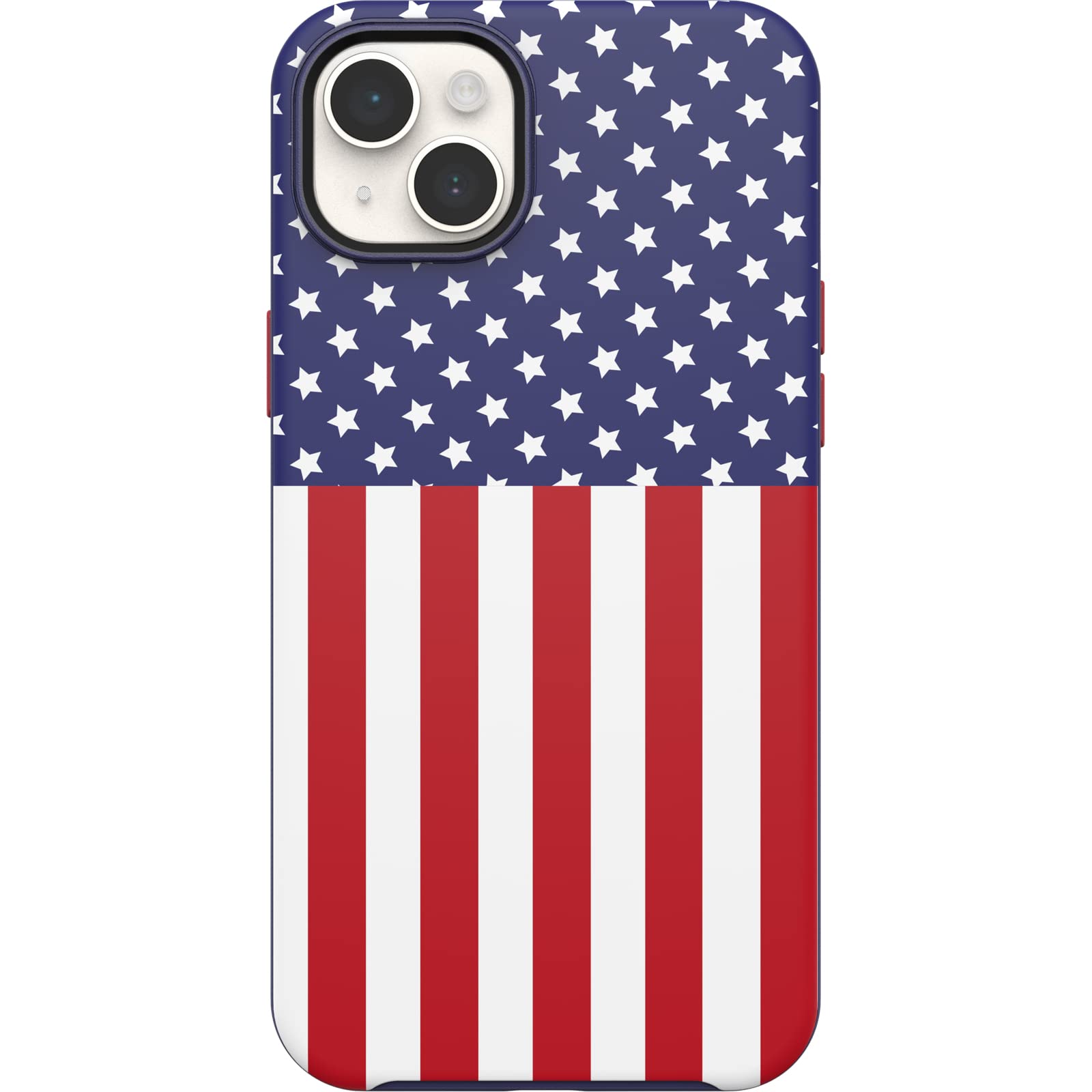 OtterBox iPhone 14 Plus Symmetry Series+ Case - AMERICAN FLAG, ultra-sleek, snaps to MagSafe, raised edges protect camera & screen