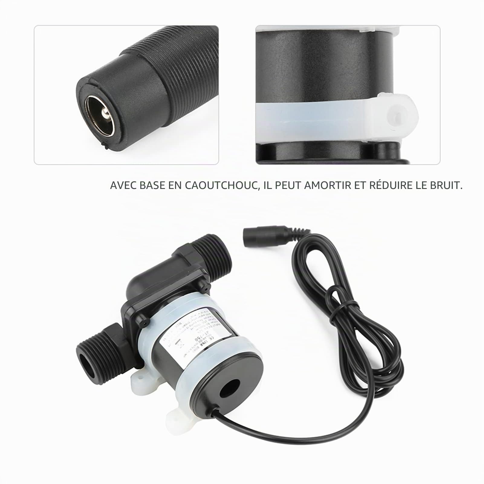 Pompe à Eau Pompe à Eau de Circulation DC 12V -40 ℃~ 100℃ à Débit Circulateur Eau Chaude Sanitaire Sans Balai