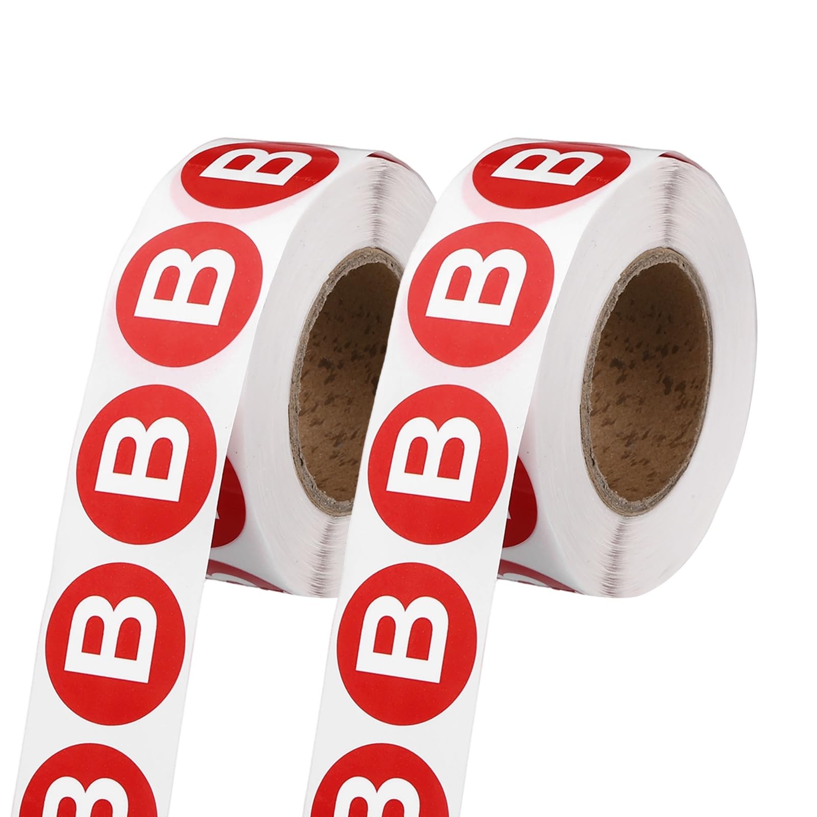 PATIKIL 1" Letter Stickers, 1200Pcs Alphabet Stickers Letter B Round Labels Small Vinyl Self Adhesive Label Circle Decals 2 Roll Capital Initial for Office Home Organize Inventory, Red โ image 1