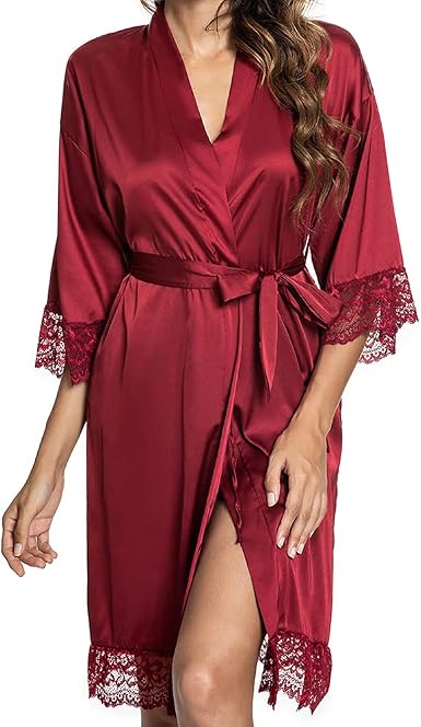 heekpek Satin Night Robe for Women 