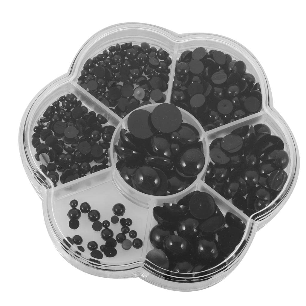 ATORSE 510 Pieces 3-12mm Round PVC Black Flat Eye for for Stuffed Dolls DIY Making-image-47