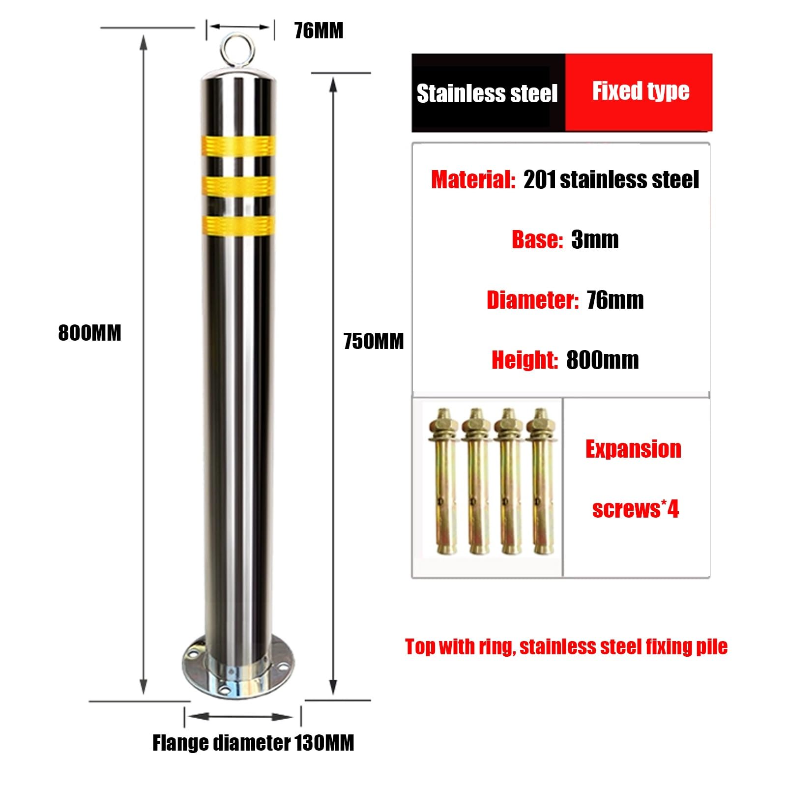 Postes de control tráfico con cinta reflectante(80CM 1pcs)