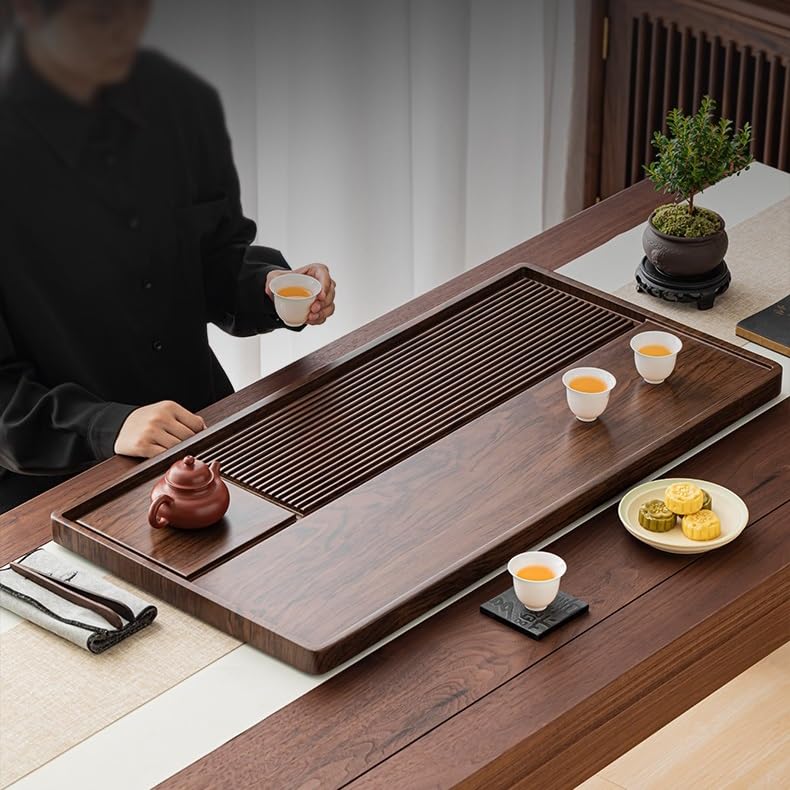 Bandeja para El Té De La Tarde Bandeja de té for el hogar, Bandeja de té de Drenaje Retro China, Bandeja de té Simple for Mesa de café, Bandeja de té Seca Juego De Té Kung Fu