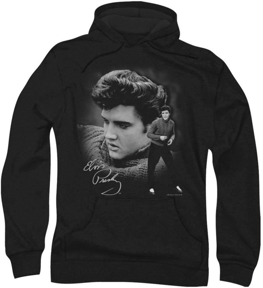 Elvis Presley Men's Black - Sweater Hoodie, Medium,