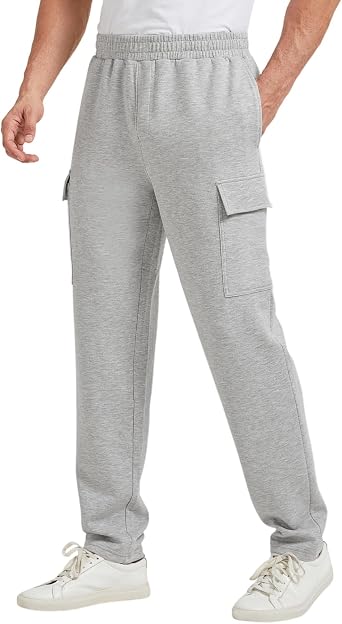 TTZ Mens Tall Cargo Sweatpants 34/36 Inseam Extra Long Workout Pants