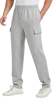 TTZ Men's Tall Cargo Sweatpants 34"/36" Inseam Extra Long Workout Lounge Pants with Pockets