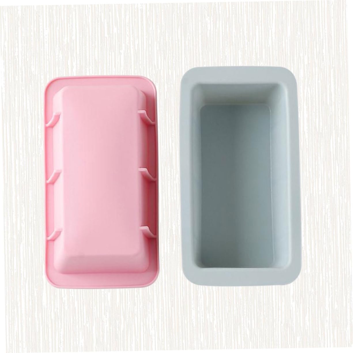 KICHOUSE 2-piece Set Baking for Cakes Bread Rectangular Toast Silicone Cake Pan Blue Pink Easy to Use Clean