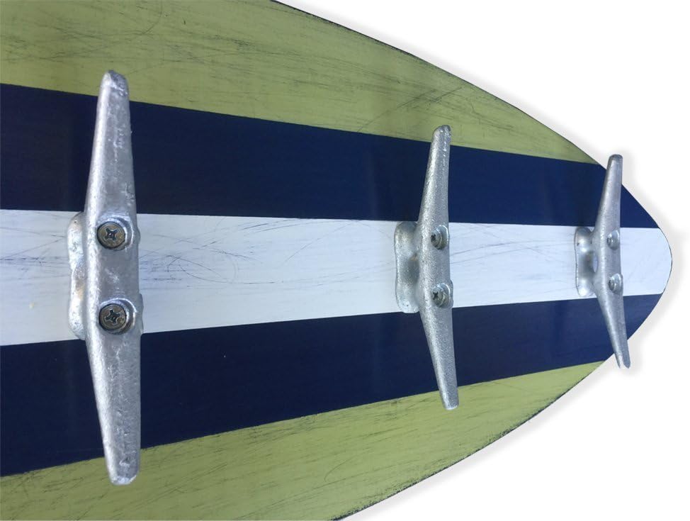 3 Ft Green and Navy Surfboard Coat Rack with Cleats