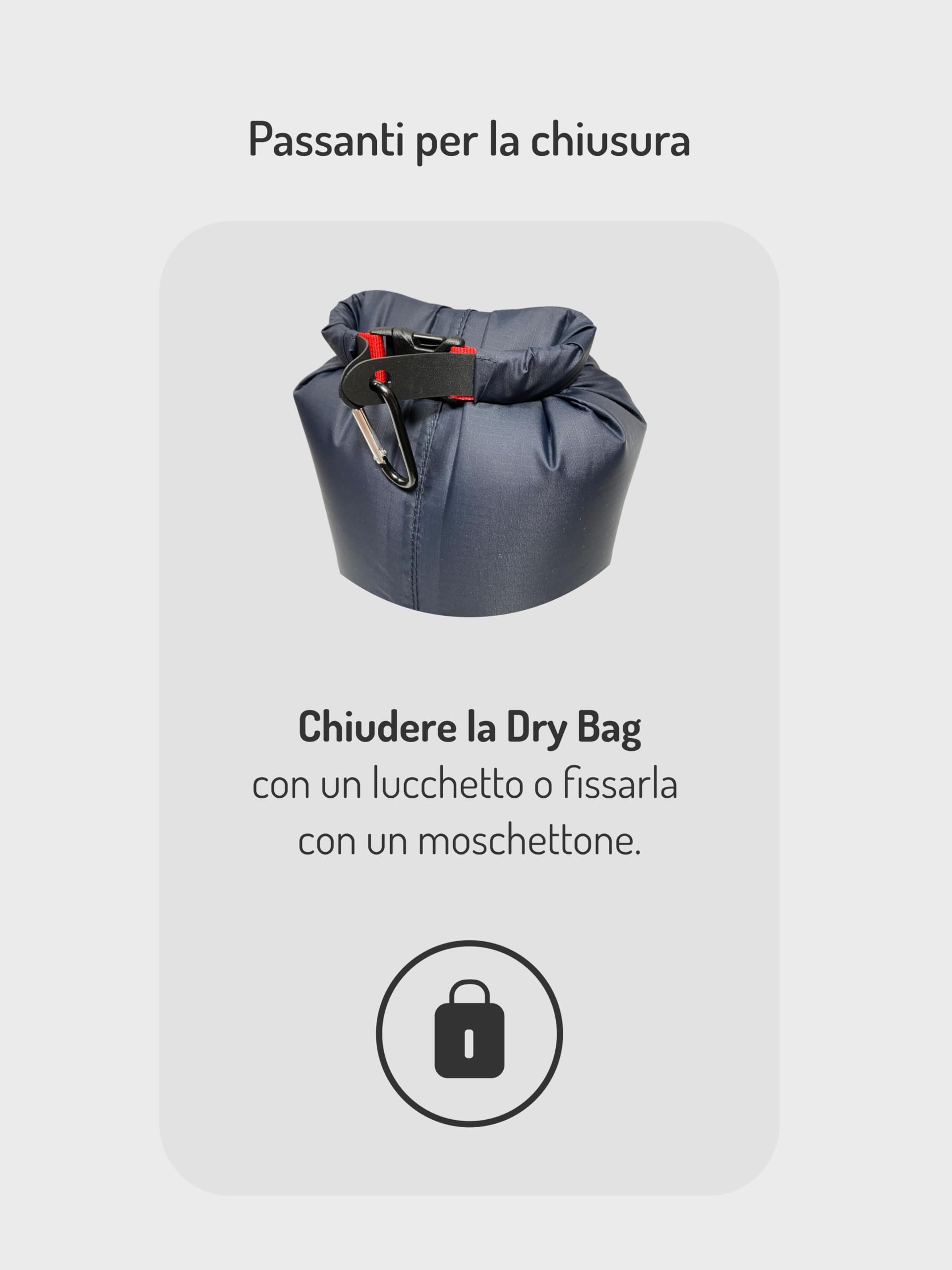 NORDKAMM Dry Bag, Borsa impermeabile, drybag set 5l, 10l, 15l, blu