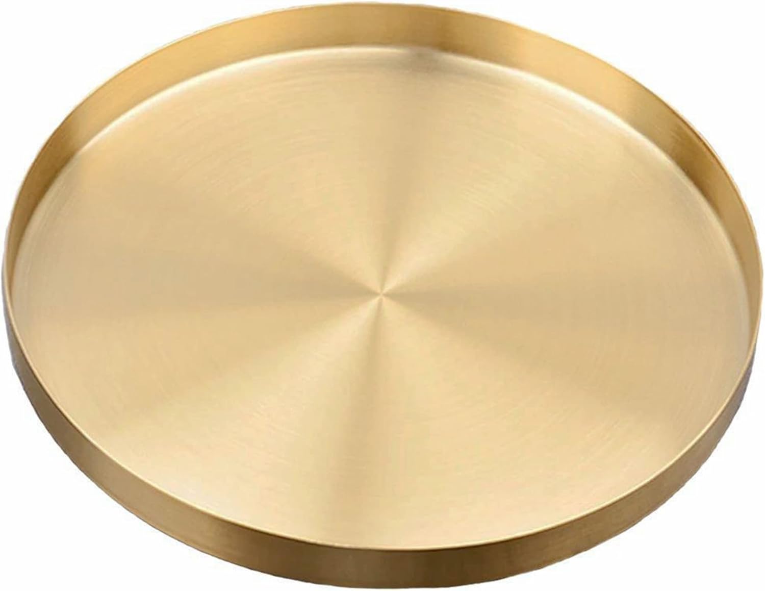 Large Round Gold Serving Tray 30CM/12 Inch Decorative Vanity Tray Jewelry Makeup Organizer Bar