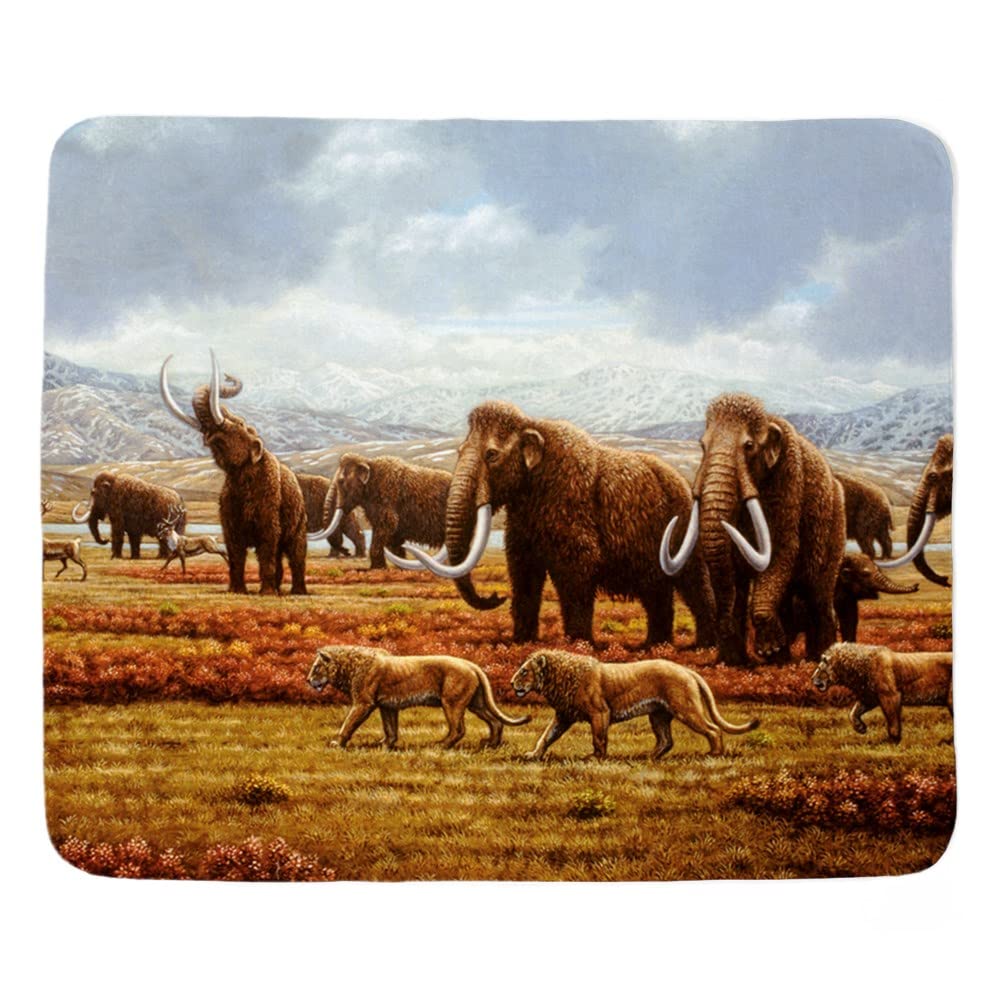 CafePressWoolly Mammoths Sherpa Fleece Throw Blanket 60" L x 50" W