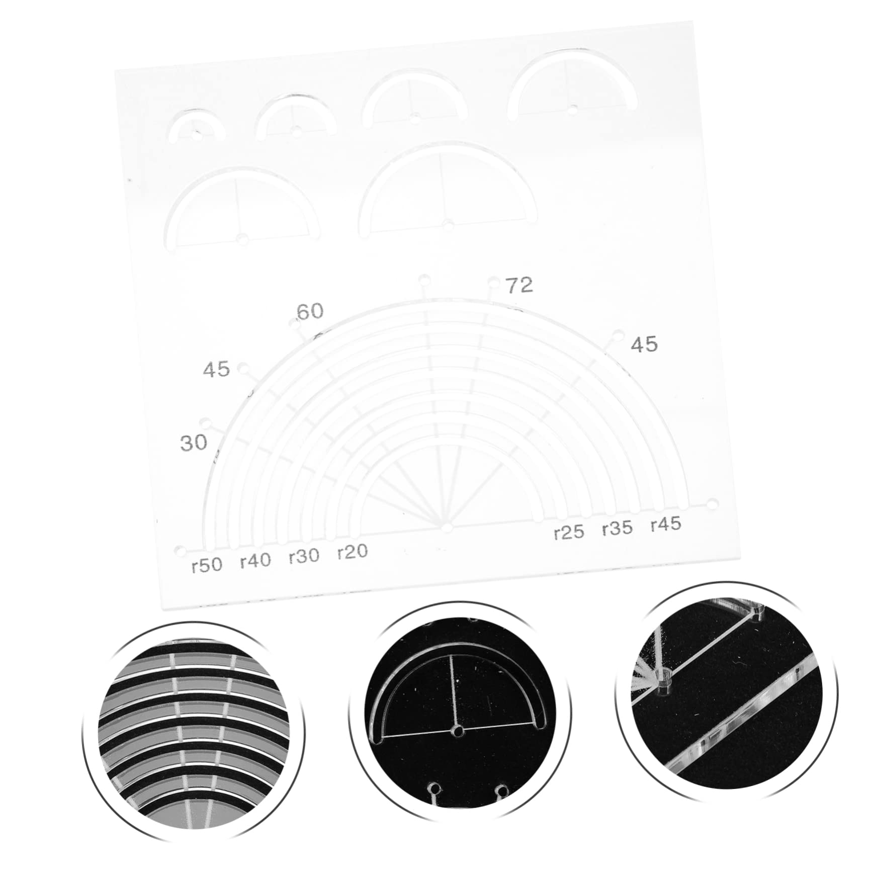 Uonlytech 4 Piezas Conjunto de plantillas acolchadas acolchado patrón tela quilters regla de costura equipo kit de actualización de regla de edredón reglas de colchas Acrílico Transparente
