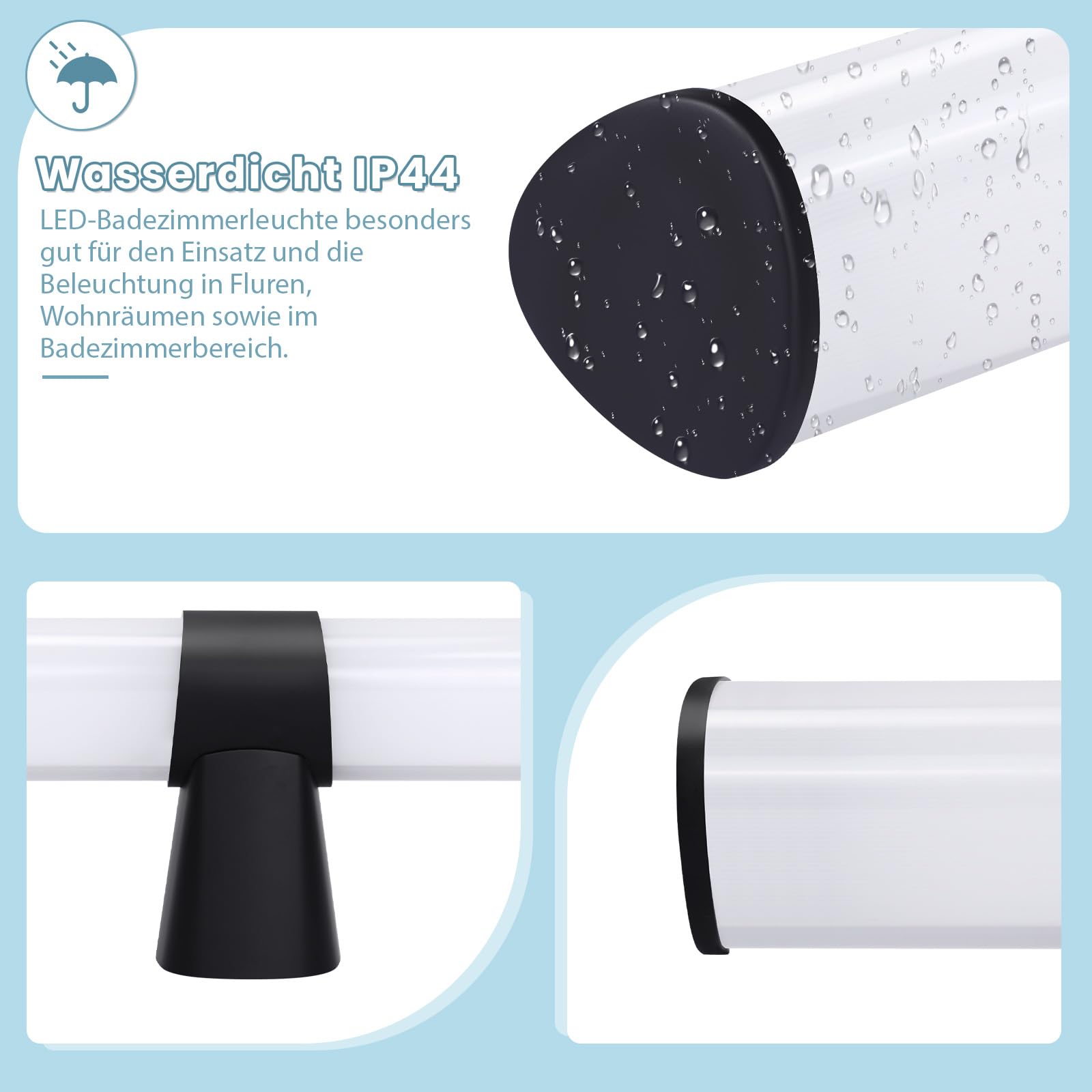 Lampada da Parete a Specchio per Bagno LED - Set di 2 Lampada 6W Colore Luce Bianca Neutra 4000K Parete a Specchio Laterale Bagno 35 cm