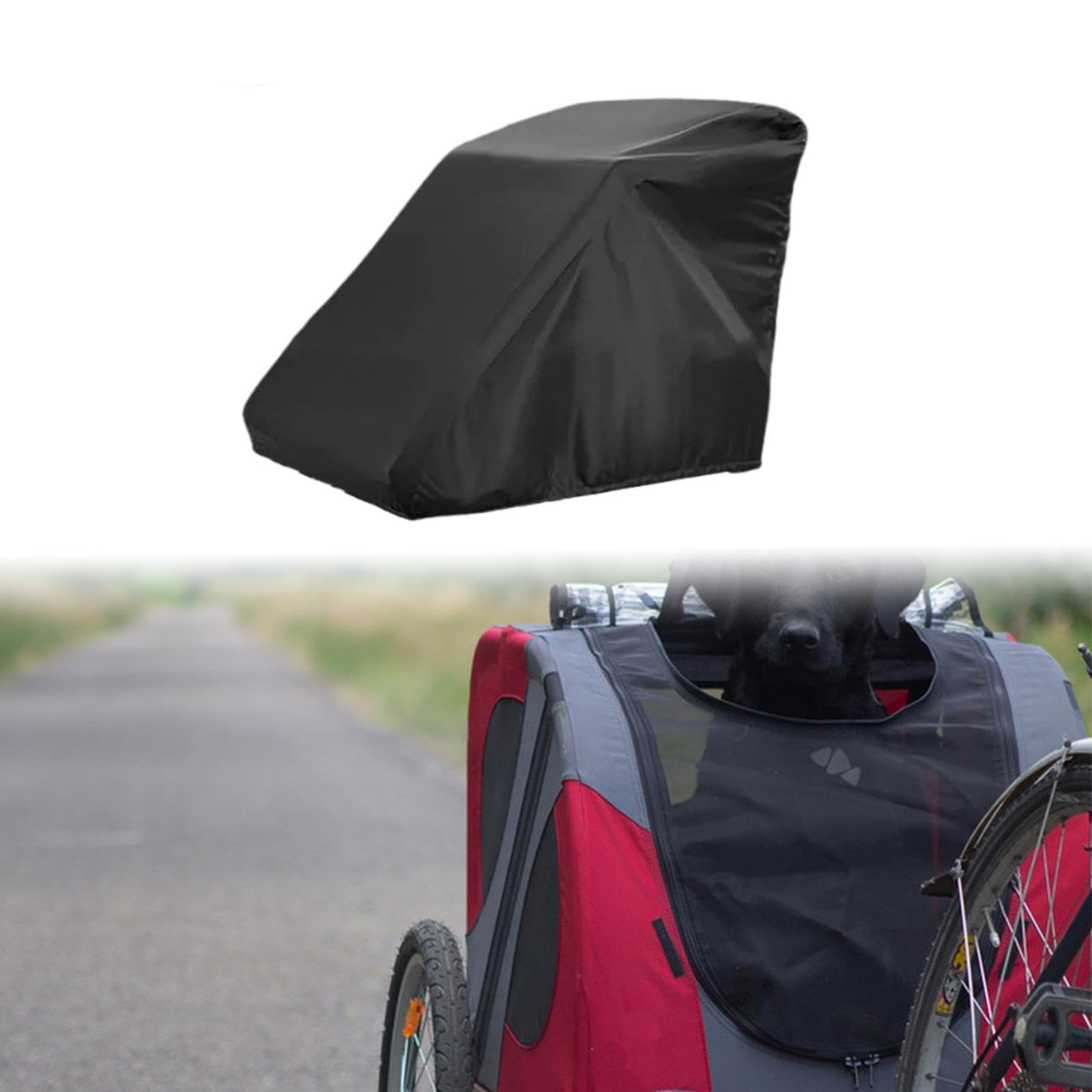 Housse De Protection Pour Remorque Vélo Avec Animaux – Noir – 140x84x100 Cm – Neuf