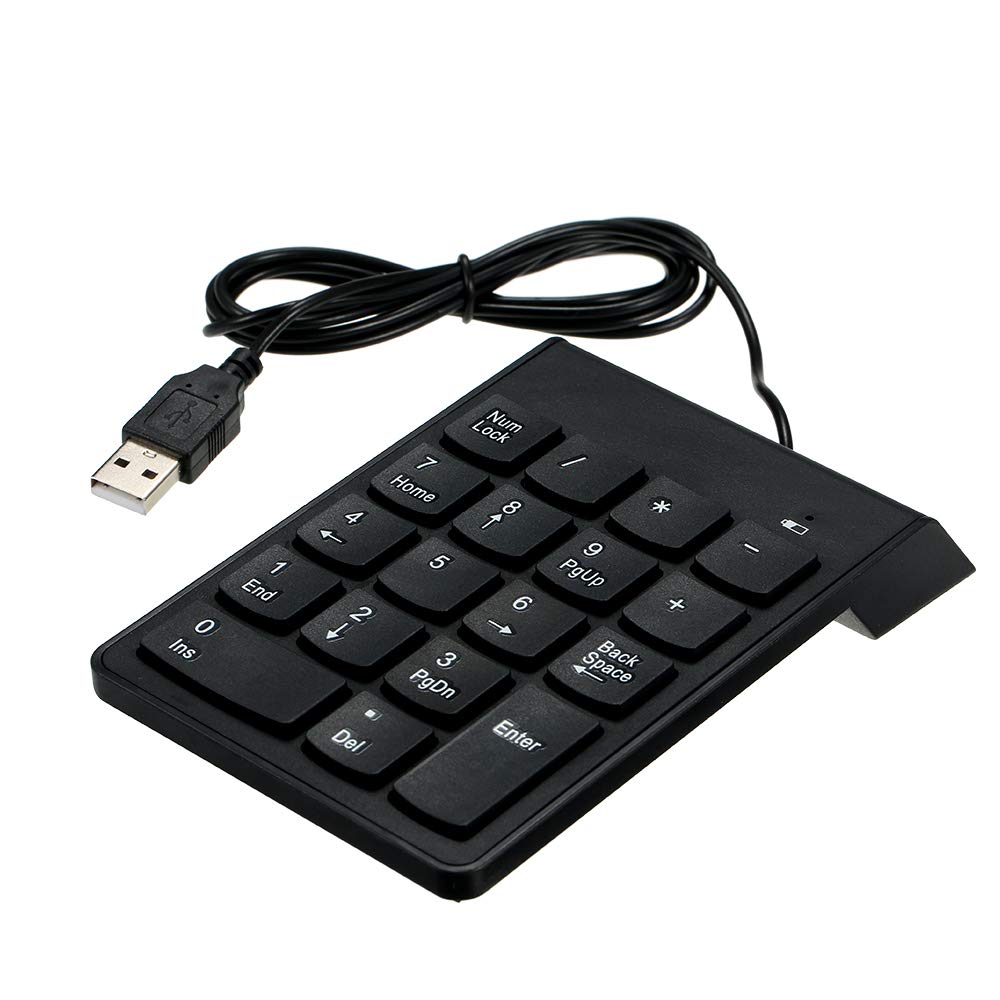 D25 USB 2.0 Wired Numeric Keypad Slim Mini Number Pad Digital Keyboard 18 Keys Numpad for iMac/Mac Pro/MacBook/MacBook Air/Pro Laptop PC Notebook Desktop.