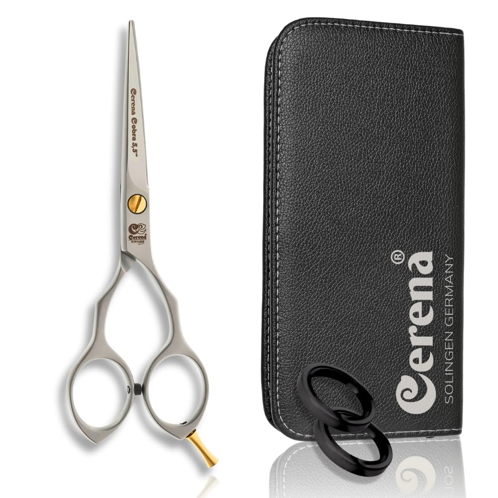 Cerena© Cobra Silver Friseurschere 5.5 Zoll (14 cm) – Hochwertige Haarschneideschere – Profi Haarschere Solingen für Friseure & Hair Styler