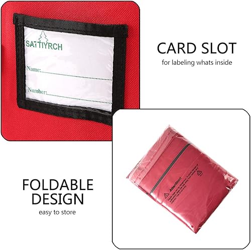Miniatura 3 de Sattiyrch Bolsa de almacenamiento para árbol de Navidad, se adapta a árboles artificiales de hasta 9 pies de alto, lona 600D resistente con elegante