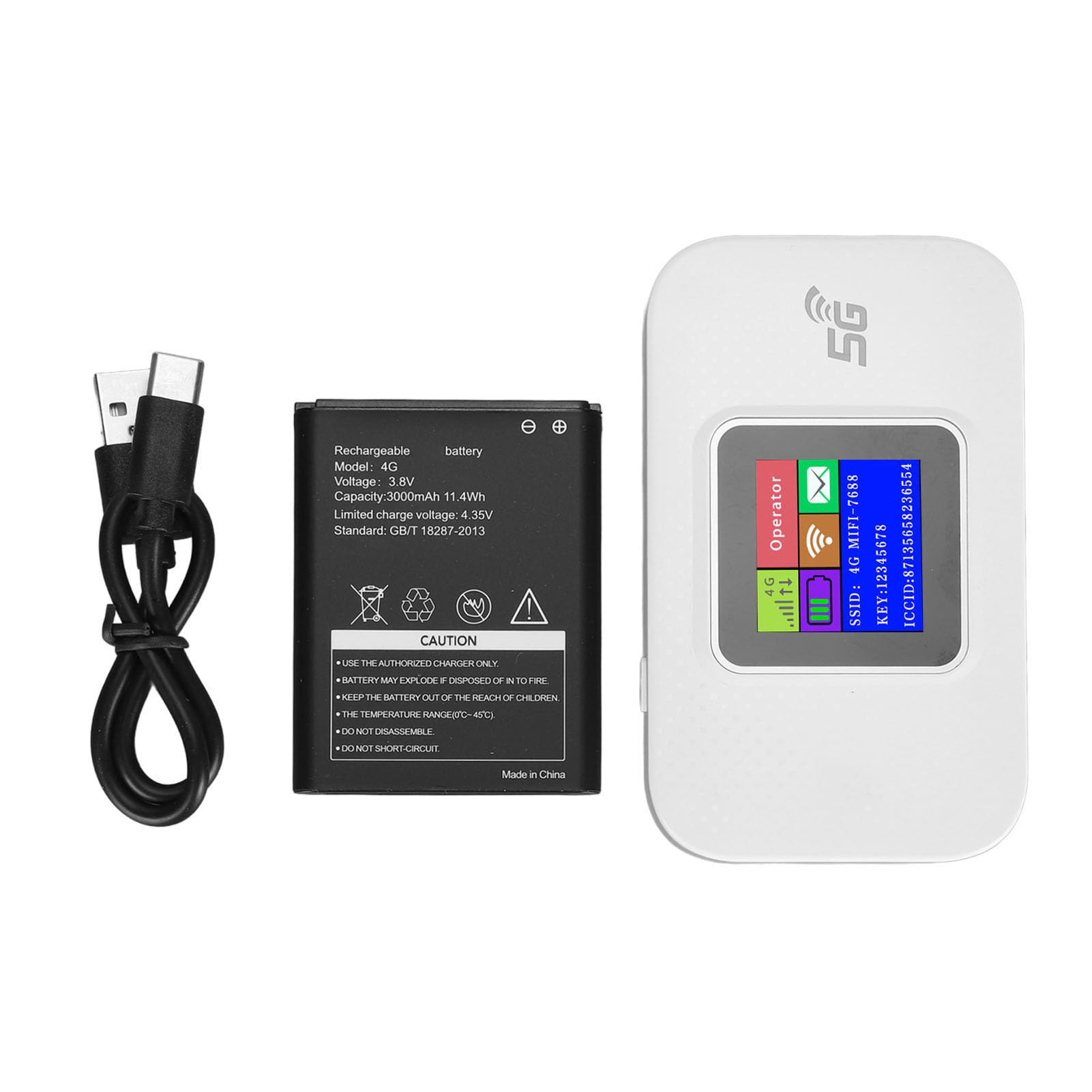 Fockety Hotspot WiFi Mobile 4G LTE, Router Wireless WiFi Portatile Ad Alta velocità con Display LCD da 300 Mbps con Slot per Scheda SIM, Condivisione Alimentata Tramite USB Fino a 10