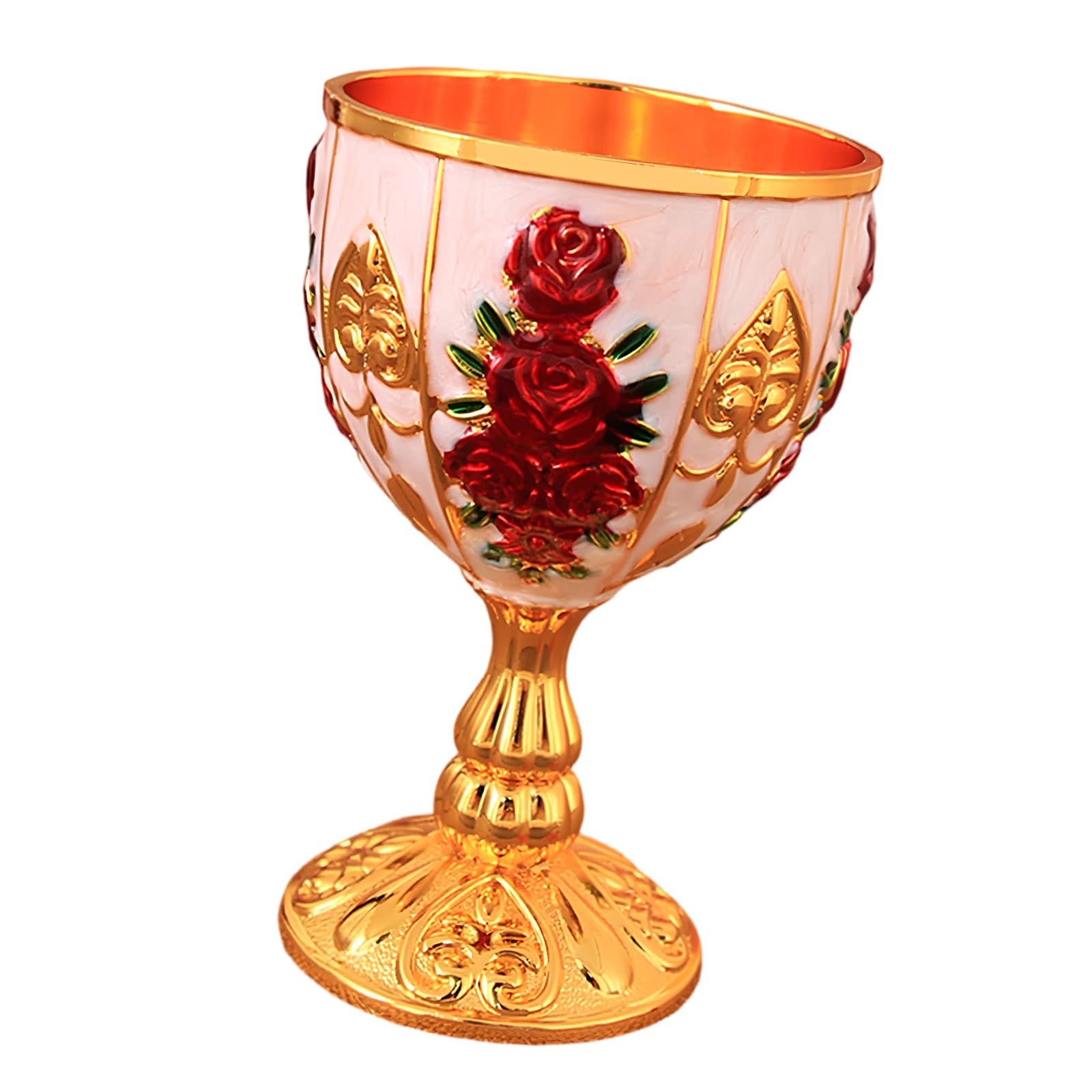 Tsophreniq Premium Metal Chalice with Intricate Carving Drinking Cup with Comfortable Grip Perfect for Cocktails Elegant Ornamental Metal Drinking Vessel