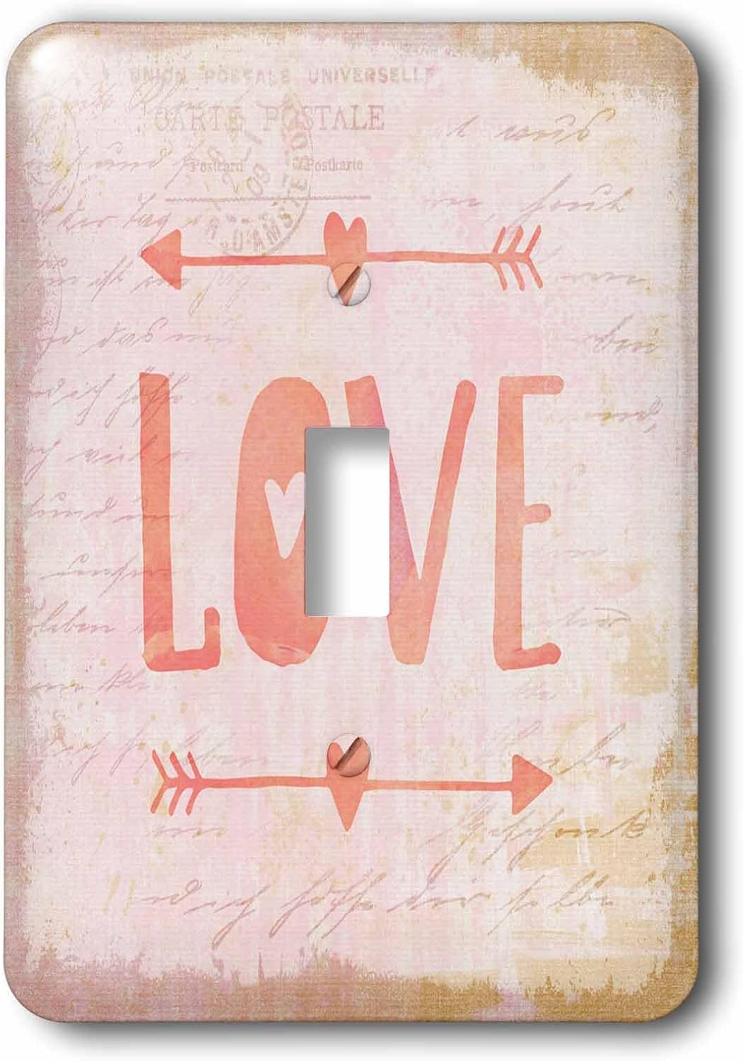 3dRose Word Love Typography Art With Arrows single toggle switch