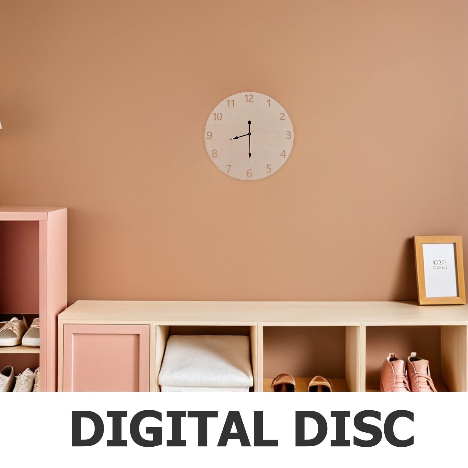Kit 5 Pezzi Quadranti Orologio in Legno Rotondi per Bricolage, Resistente All'usura, Materiale Naturale Beige, per Progetti di Natale e Decorazioni Fai da Te