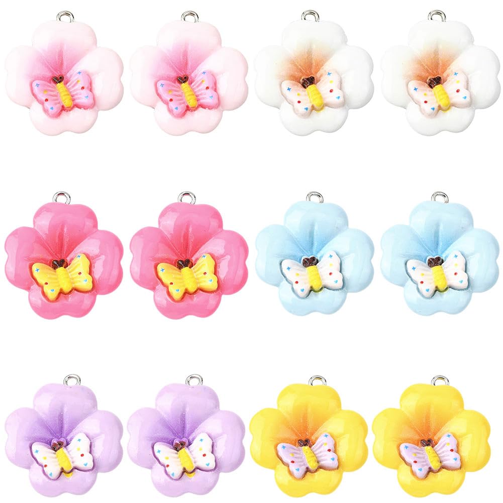 Breloques en résine fleur et papillon pour la création de bijoux SUNNYCLUE